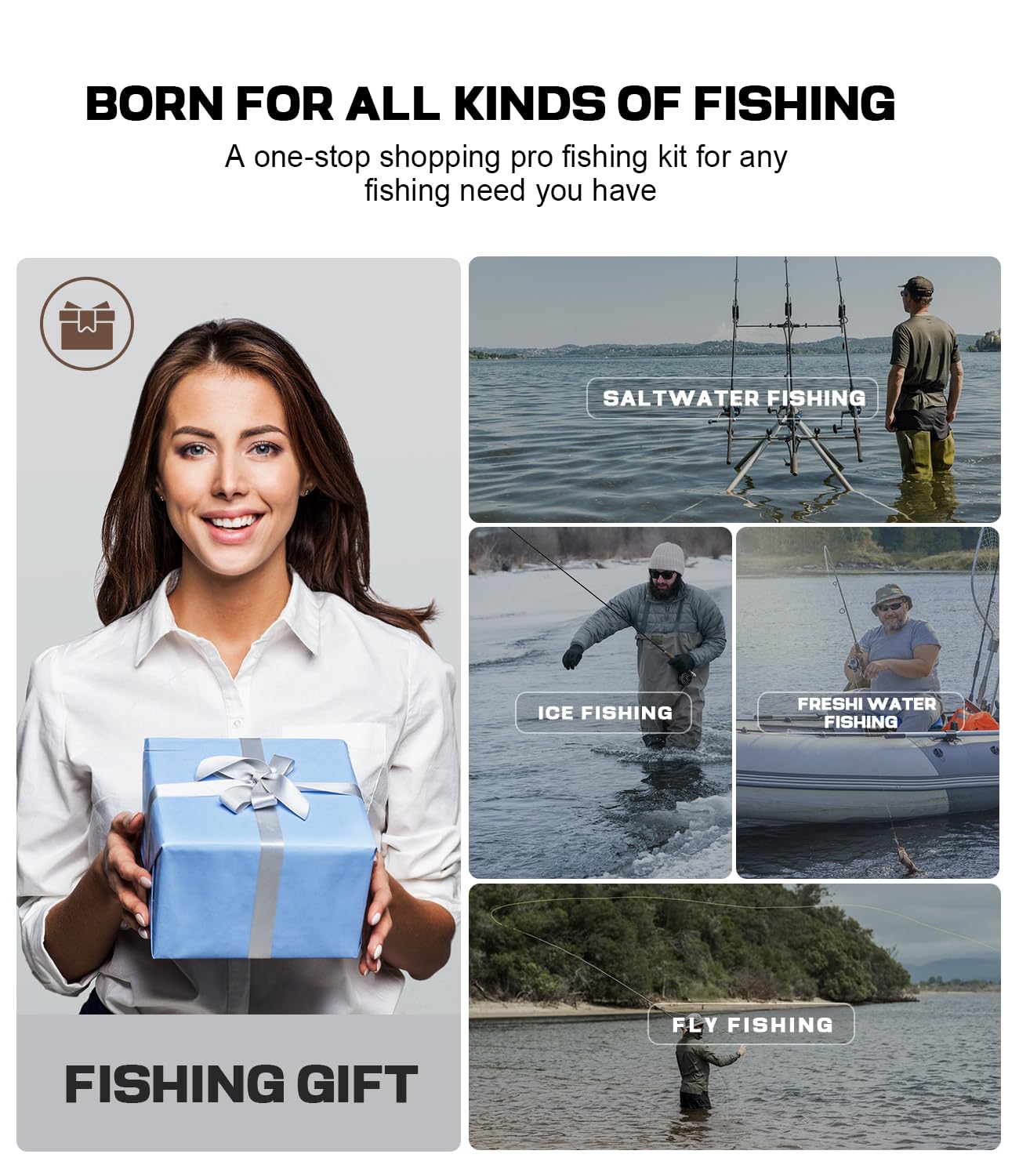 Drift Fishing Shop Sidomma Pro Fishing Gear Kit – Tools, Pliers, Knife, Gripper & More for Men (Saltwater, Fly & Ice Fishing)