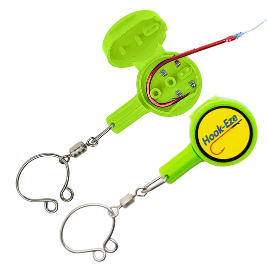 Drift Fishing Shop 2023 Hook Eze Fishing Knot Tying Tool – Pack of 2 for Beginners, Protects from Fish Hooks (Green)