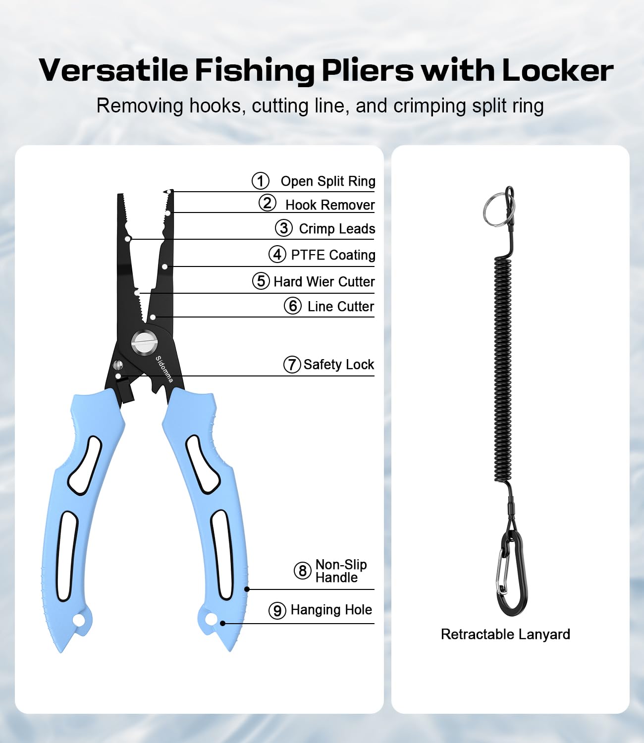 Drift Fishing Shop Sidomma Pro Fishing Gear Kit – Tools, Pliers, Knife, Gripper & More for Men (Saltwater, Fly & Ice Fishing)