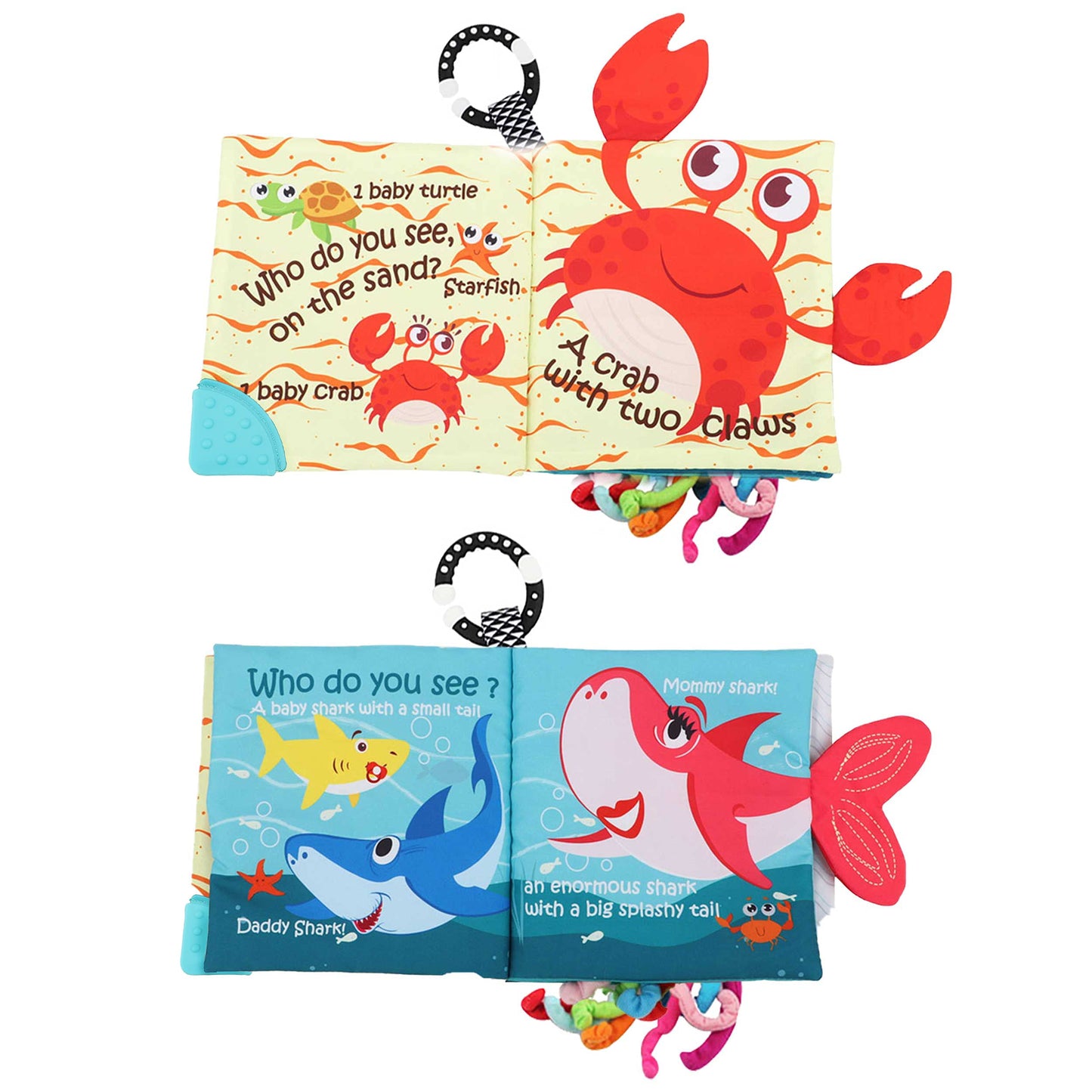 Drift Fishing Shop Fish Baby Books Toys – Touch & Feel Cloth Crinkle Books for Infants (0-18 Months)