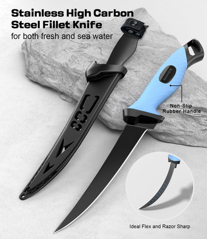 Drift Fishing Shop Sidomma Pro Fishing Gear Kit – Tools, Pliers, Knife, Gripper & More for Men (Saltwater, Fly & Ice Fishing)