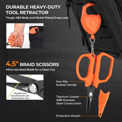 Drift Fishing Shop KastKing SteelStream 6pc Fishing Tool Kit – Corrosion-Resistant Pliers, Knife, Gripper & More