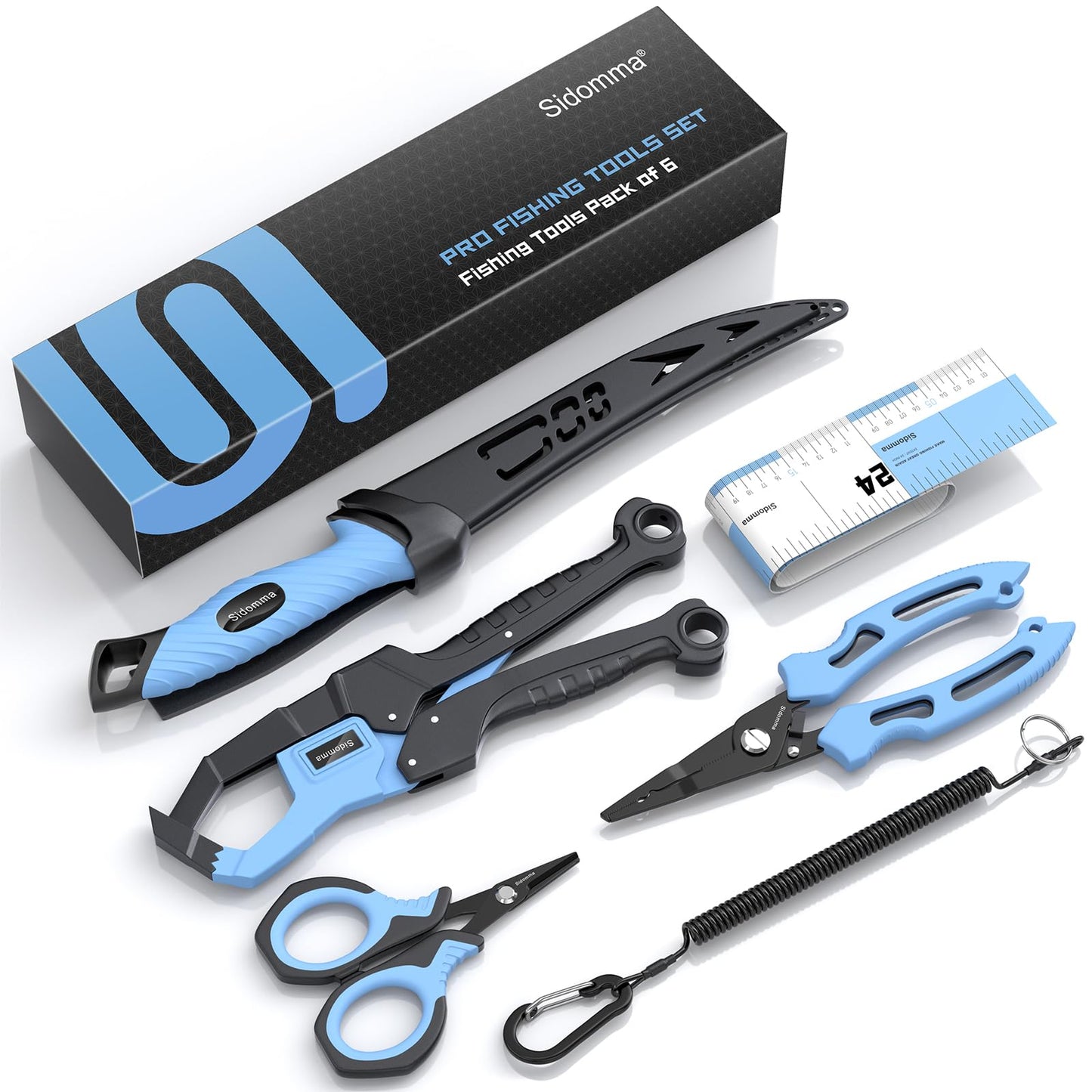 Drift Fishing Shop Sidomma Pro Fishing Gear Kit – Tools, Pliers, Knife, Gripper & More for Men (Saltwater, Fly & Ice Fishing)