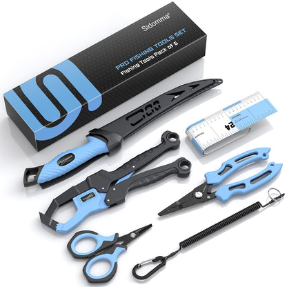 Drift Fishing Shop Sidomma Pro Fishing Gear Kit – Tools, Pliers, Knife, Gripper & More for Men (Saltwater, Fly & Ice Fishing)