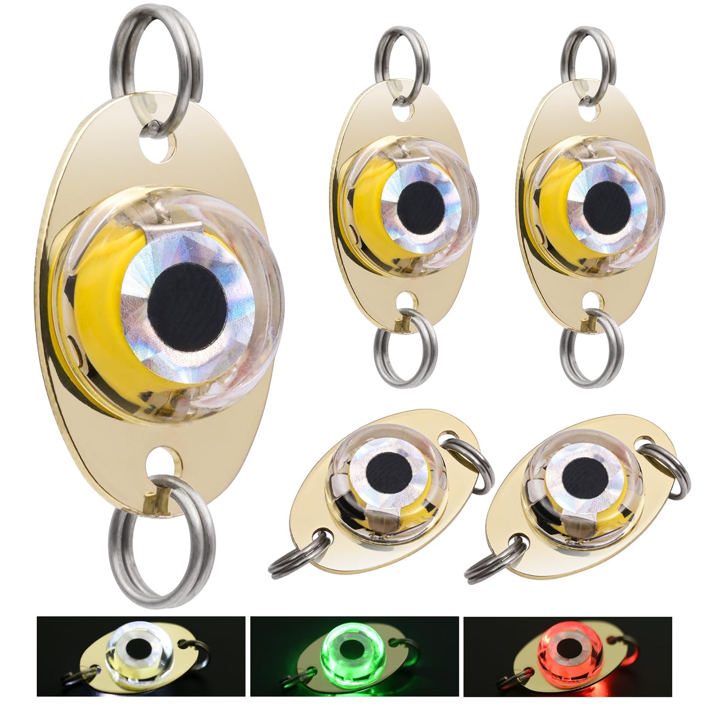 Drift Fishing Shop DUNKTEAM LED Underwater Fishing Lures – 5PCS Lighted Bait Flasher for Deep Drop Fishing