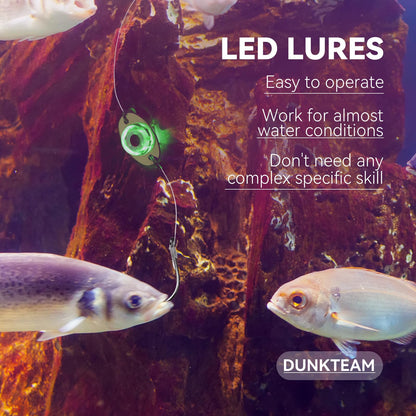 Drift Fishing Shop DUNKTEAM LED Underwater Fishing Lures – 5PCS Lighted Bait Flasher for Deep Drop Fishing