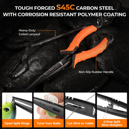 Drift Fishing Shop KastKing SteelStream 6pc Fishing Tool Kit – Corrosion-Resistant Pliers, Knife, Gripper & More