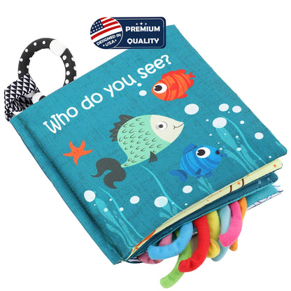 Drift Fishing Shop Fish Baby Books Toys – Touch & Feel Cloth Crinkle Books for Infants (0-18 Months)
